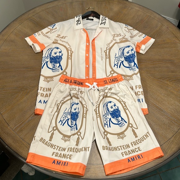 AMIRI Other - Amiri Short sleeve button down shirt & short set Sz Med